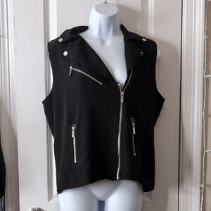 Calvin Klein Black Vest with Metallic Details